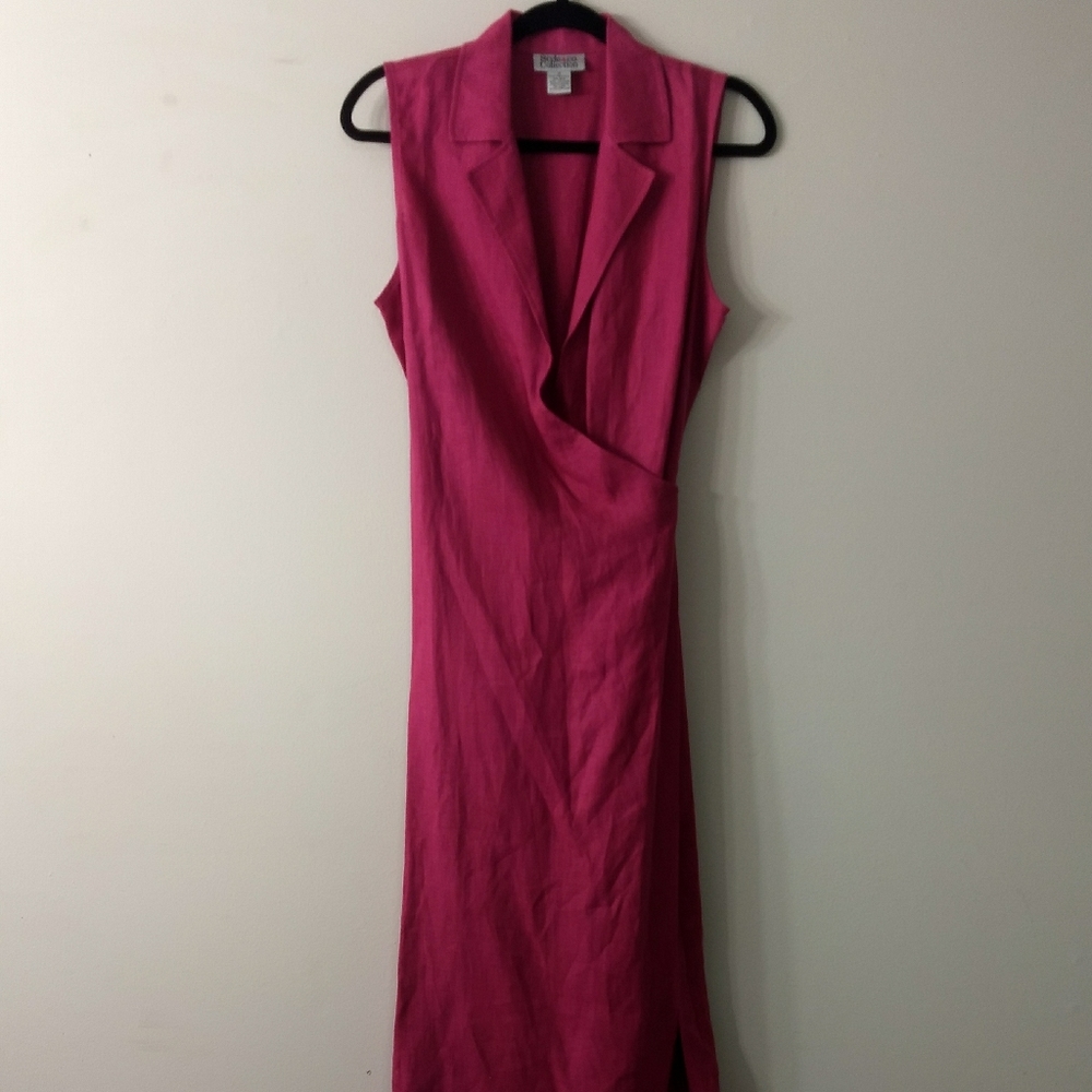 Style & Co Collection Pink Linen Wrap Dress, Size 10